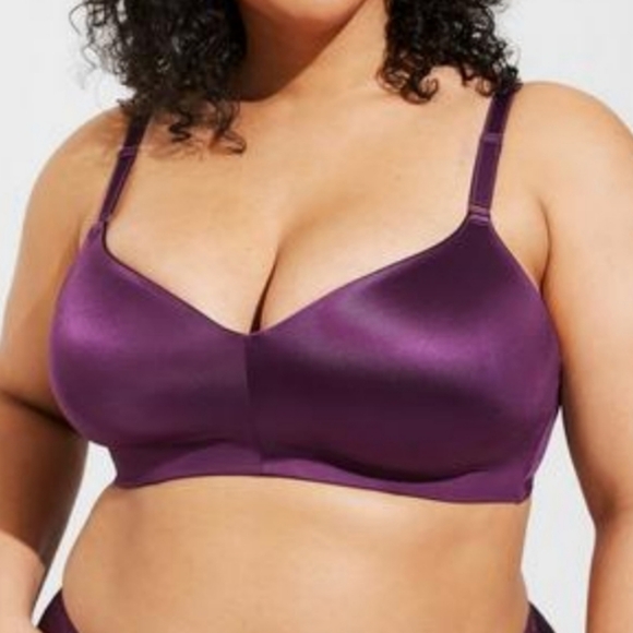 Torrid Dream Wire-Free Lightly Lined Shine Bra Purple 48DD NWOT